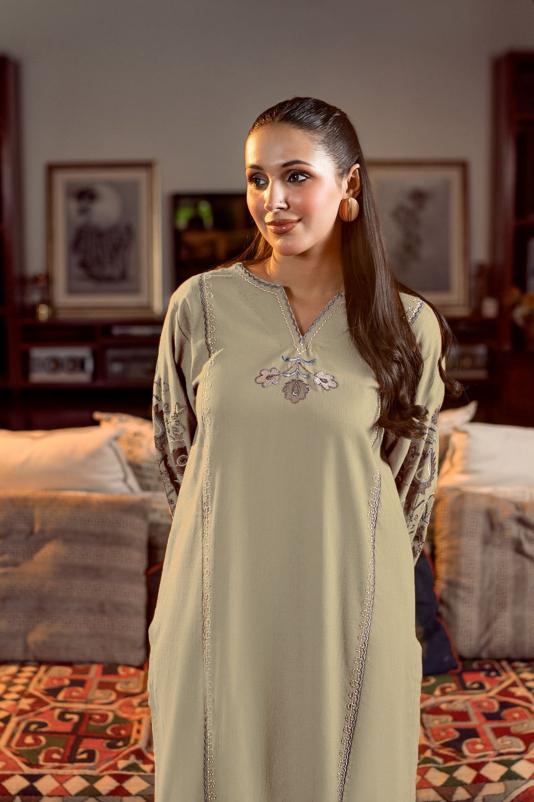 Urge 2-Piece Heavy Danak Suit | Neck, Sleeves & Daman Embroidery