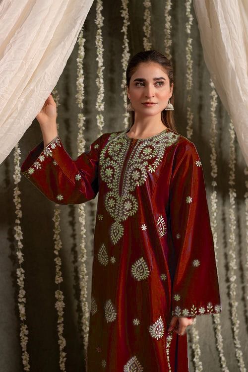 Urge 2-Piece Heavy Suit | Airjutt Danak Fabric with Neck & Trouser Embroidery