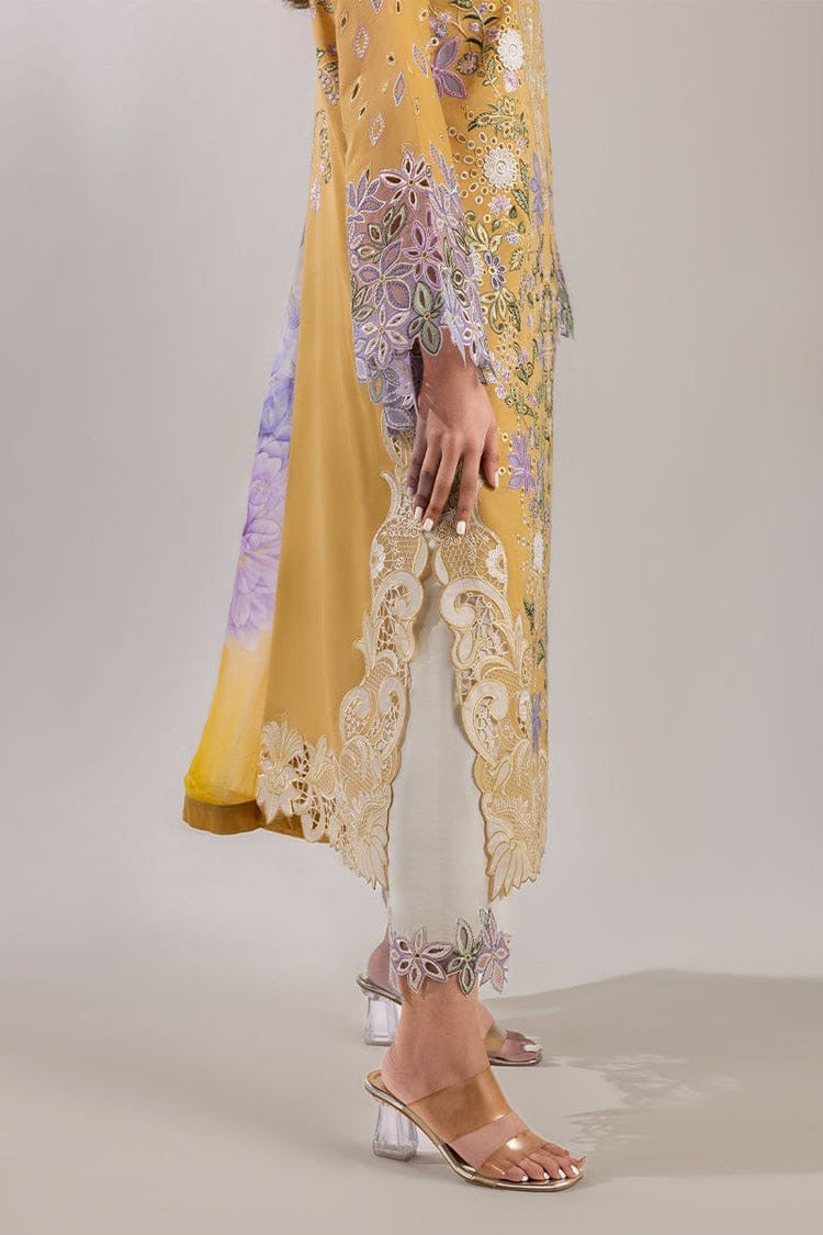 MUSHQ – 3PC Unstitched Dhanak Chikan Embroidered Suit with Courtrai Printed Wool Shawl & Embroidered Trouser | Winter 2025