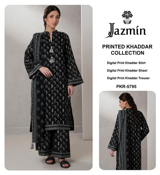 Jazmin Khaddar Printed Collection – CODE : SDK 74 - 3 Pcs Premium Winter Suit