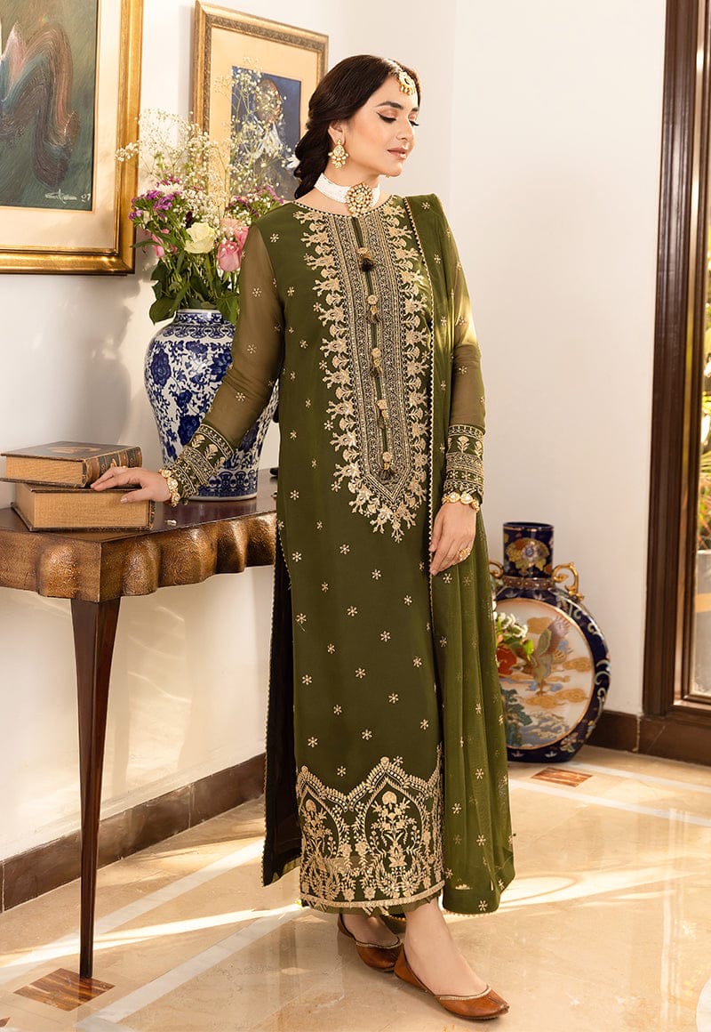 Asim Jofa Winter 2K25 – 3 Piece Heavy Embroidered Dhanak Suit with Dhanak Emb Shawl | Same as Original