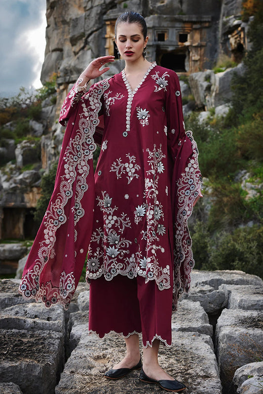 Sapphire Winter 2025 – Premium Dhanak 3PC Embroidered Suit |Code SDQ-3101