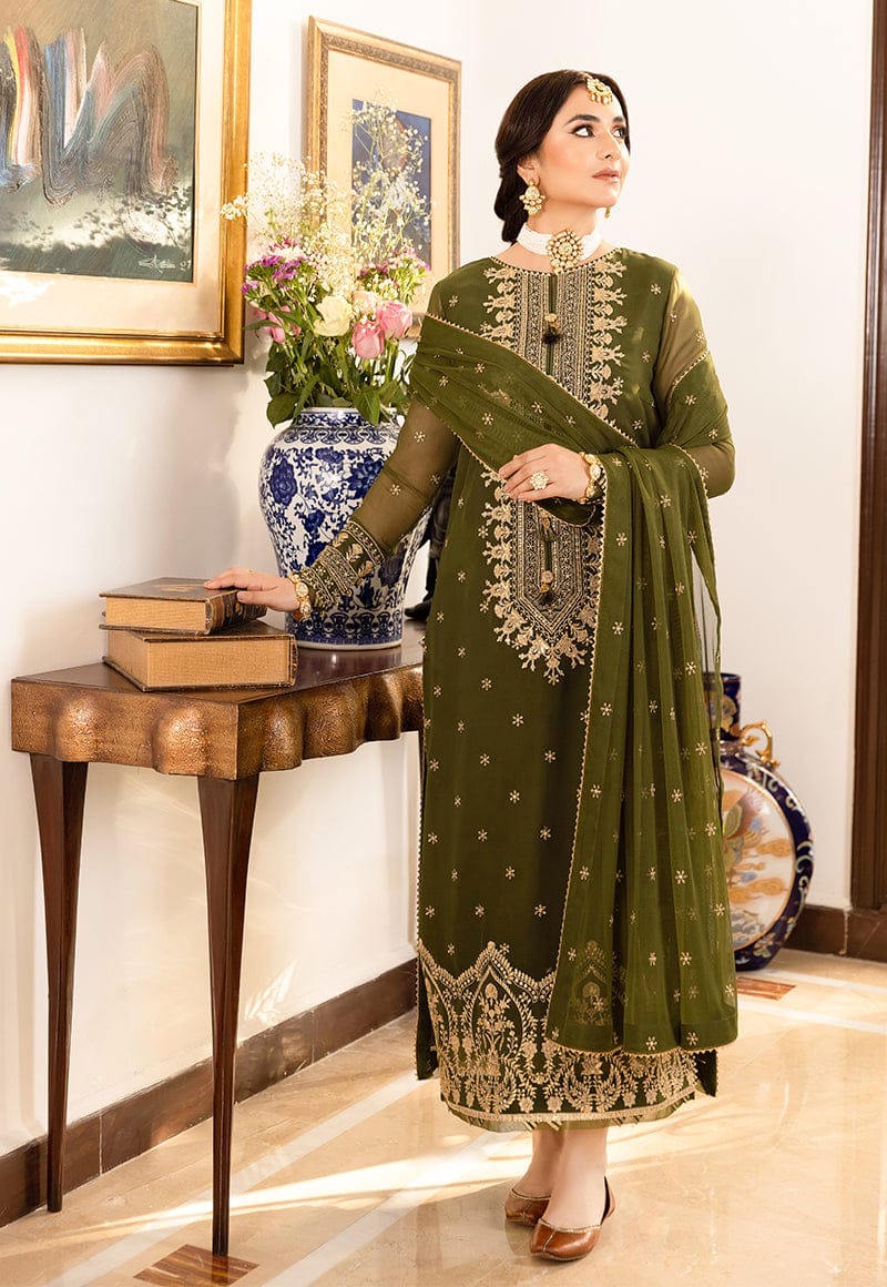 Asim Jofa Winter 2K25 – 3 Piece Heavy Embroidered Dhanak Suit with Dhanak Emb Shawl | Same as Original