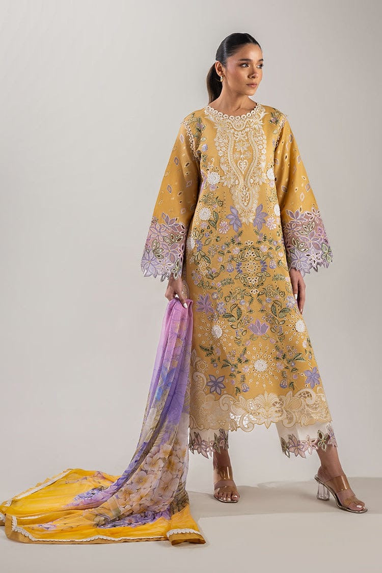 MUSHQ – 3PC Unstitched Dhanak Chikan Embroidered Suit with Courtrai Printed Wool Shawl & Embroidered Trouser | Winter 2025