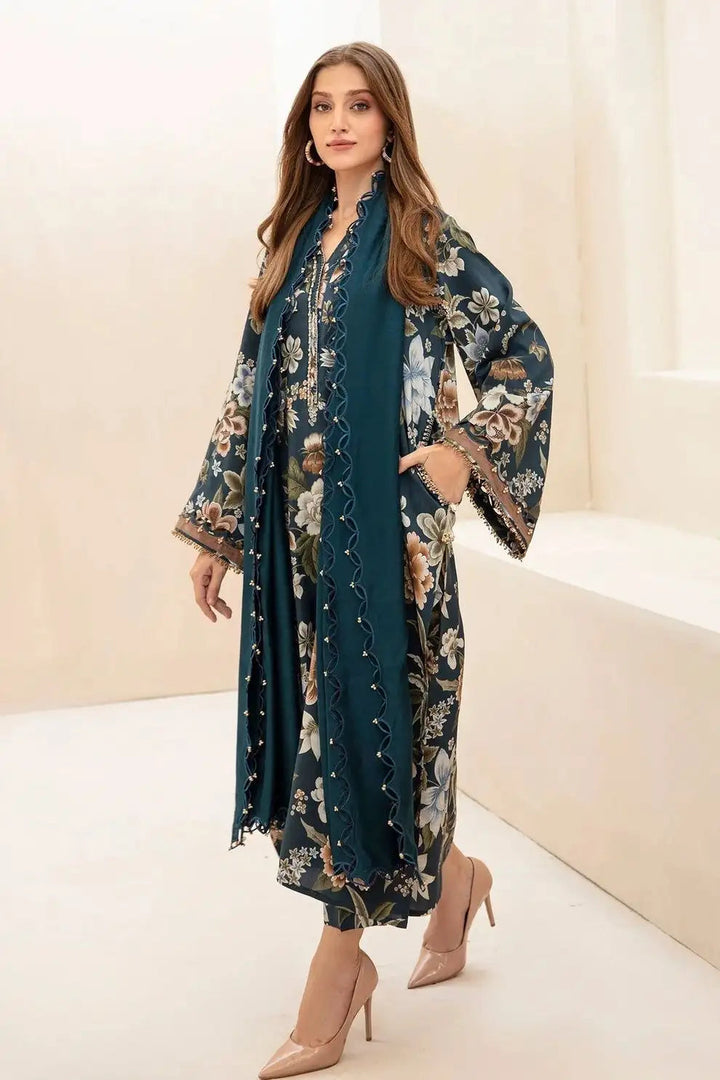 Unstitched Winter Khaddar 3-Piece Digital Printed Suit with Shawl – Premium Quality