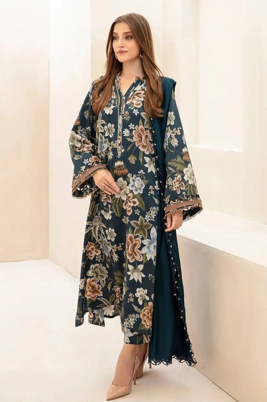 Unstitched Winter Khaddar 3-Piece Digital Printed Suit with Shawl – Premium Quality