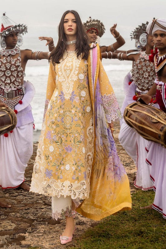 MUSHQ – 3PC Unstitched Dhanak Chikan Embroidered Suit with Courtrai Printed Wool Shawl & Embroidered Trouser | Winter 2025