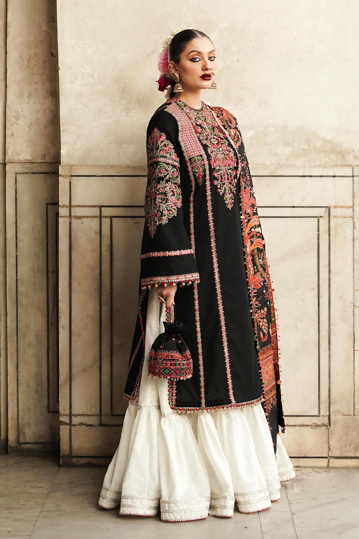 Winter 2025 | Hussain Rehar Coco HR-101 – Dhanak 3PC Suit with Wool Shawl