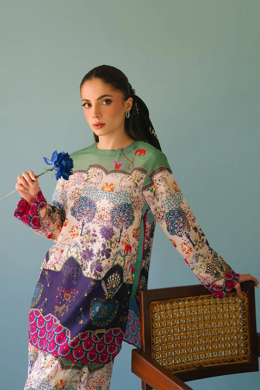 Jade – 2-Piece Pure Shemoz Silk Digital Printed Winter Suit