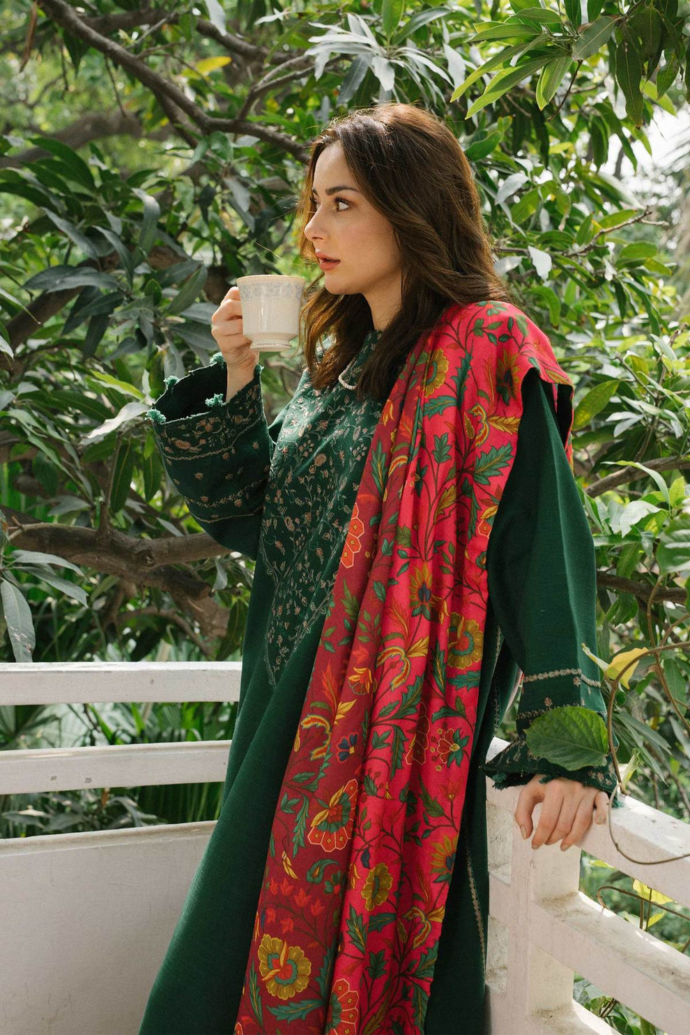 Zara Shahjahan Winter 2025 | 3-Piece Dhanak Suit with Pashmina Shawl