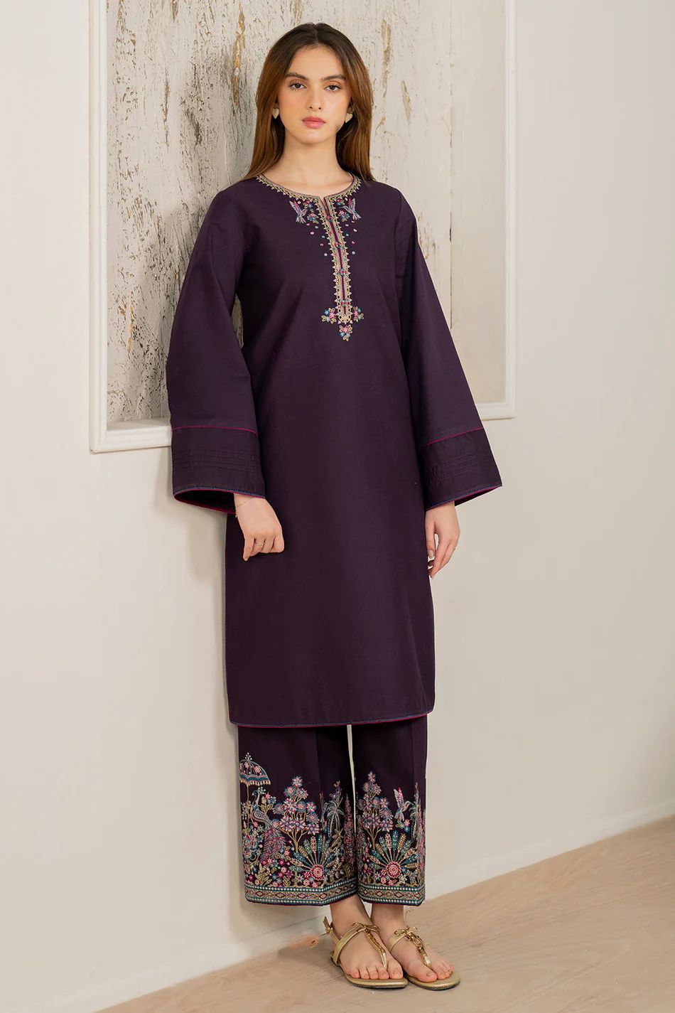 Batik 2-Piece Heavy Danak Suit | Neck & Trouser Embroidery