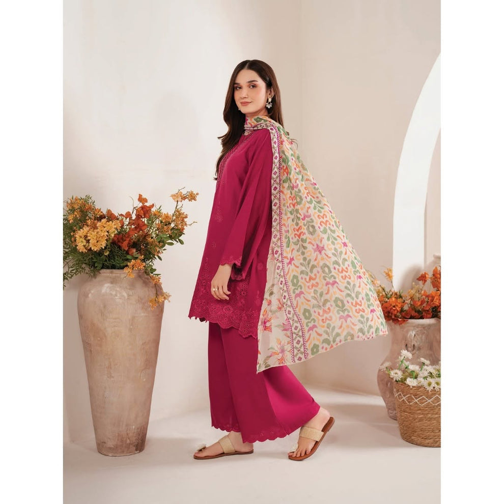 Baroque Winter 2025 – BQ-101 Dhanak Suit with Pashmina Wool Shawl | 3-Piece Embroidered Set