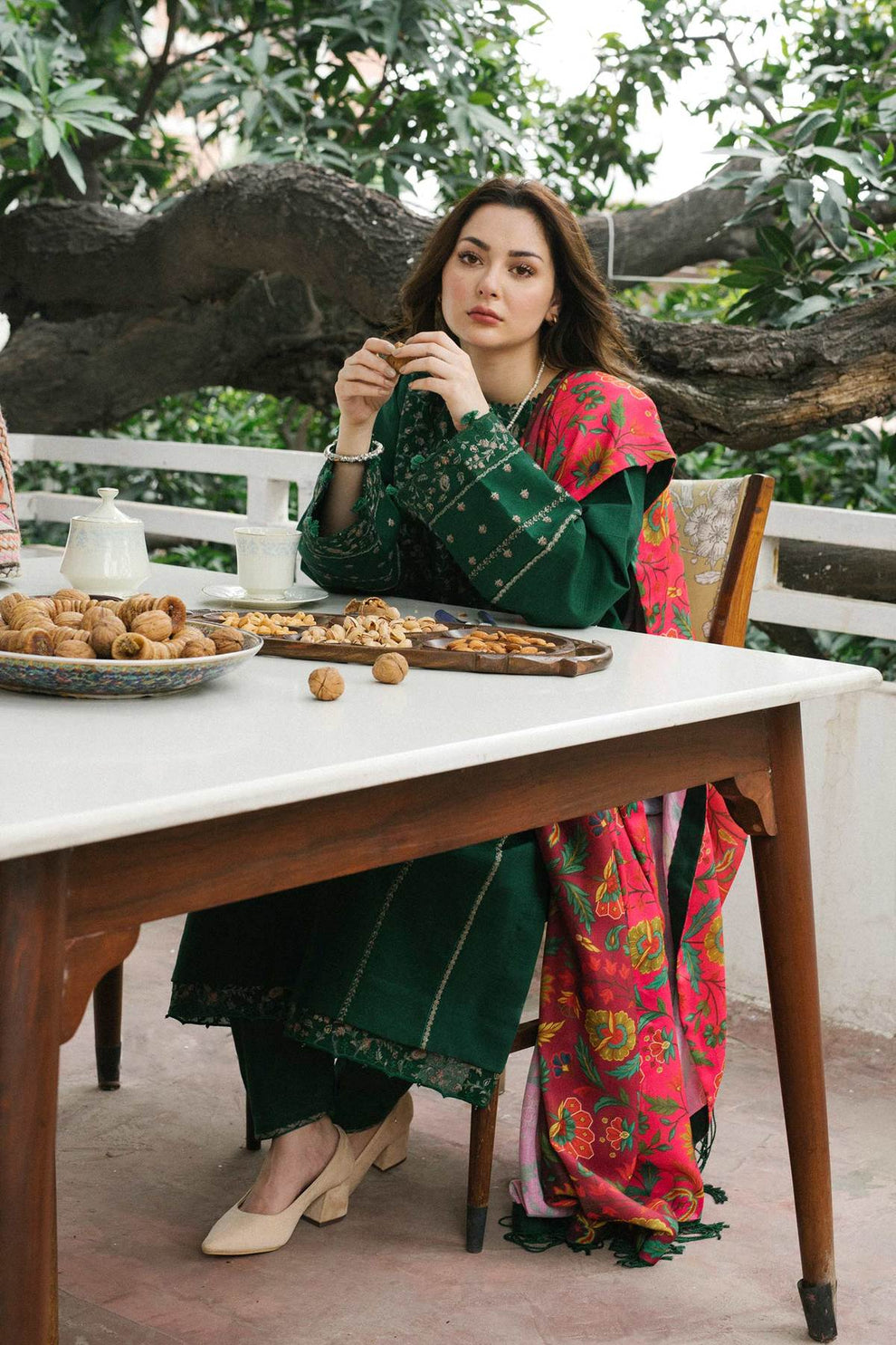 Zara Shahjahan Winter 2025 | 3-Piece Dhanak Suit with Pashmina Shawl